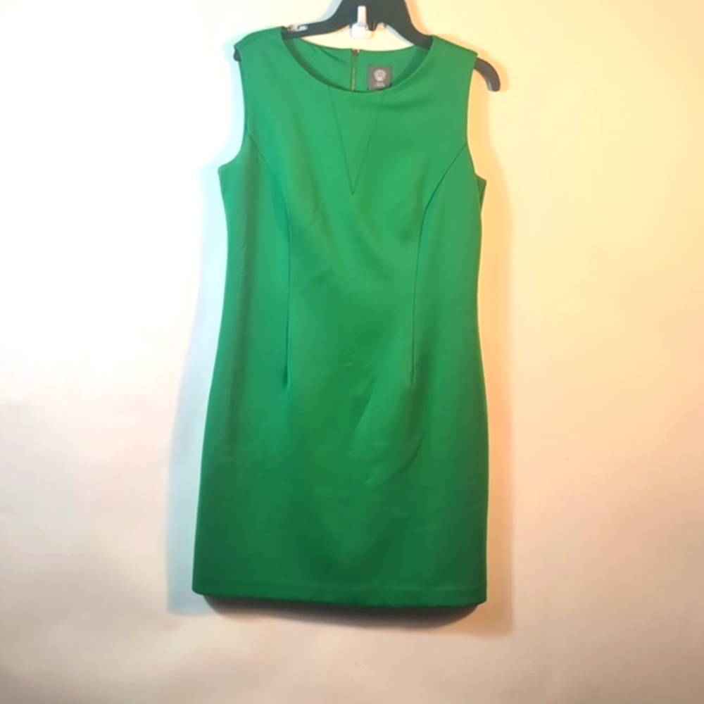 Vince Camuto Elegant Green Sleeveless Dress Size 12 - Picture 3 of 15